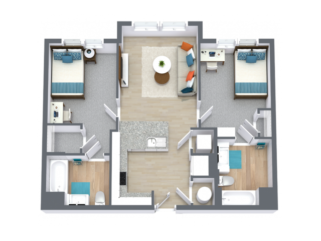 2/2 B1 Floor plan